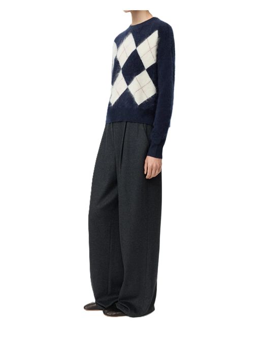 Argyle crewneck Soft Goat | 2493810039NAVY